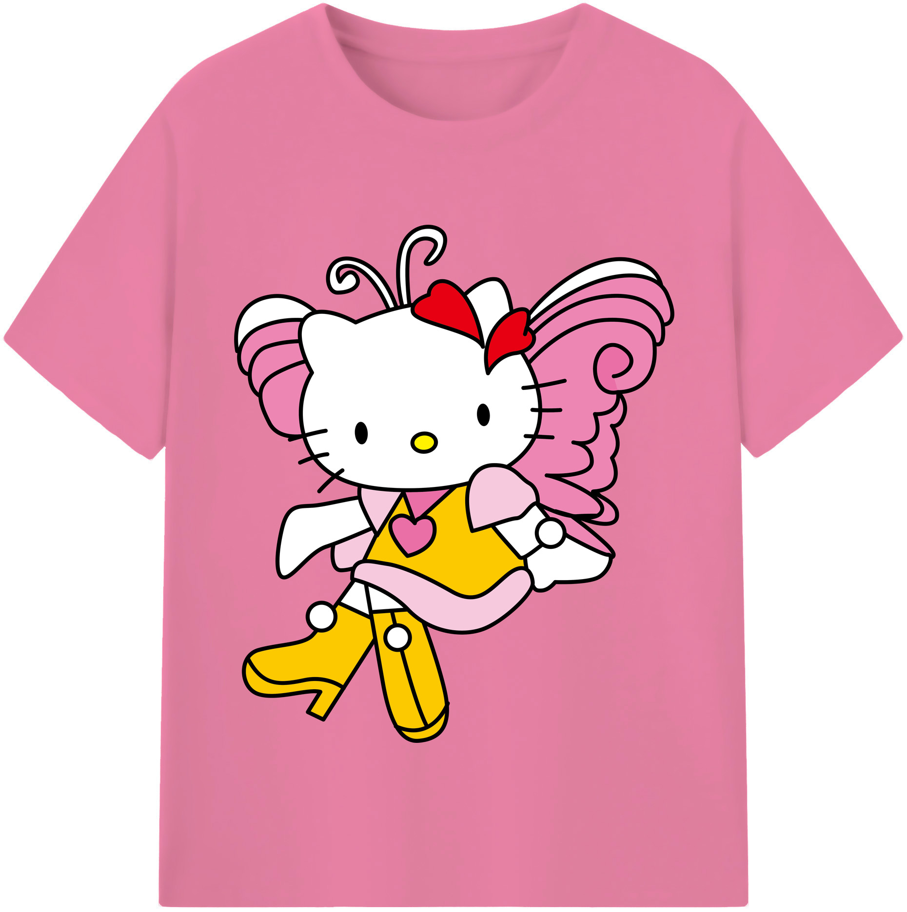 （画像用） Hello Kitty ハローキティ 綿100％半袖Tシャツ（フロントプリント）